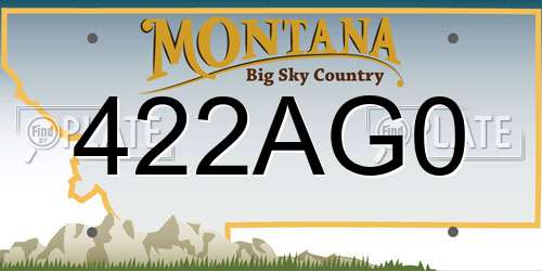 422AG0 Montana License Plate