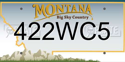 422WC5 Montana License Plate