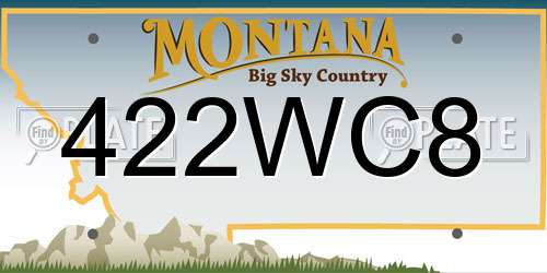 422WC8 Montana License Plate