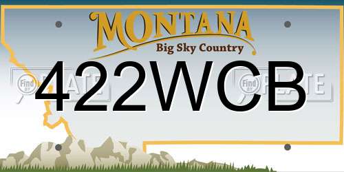 422WCB Montana License Plate