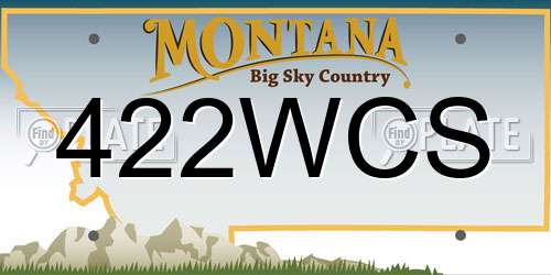 422WCS Montana License Plate