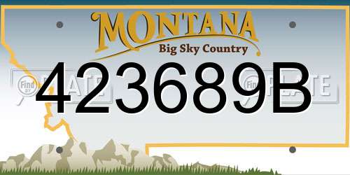 423689B Montana License Plate