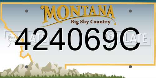 424069C Montana License Plate