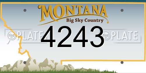 4243 Montana License Plate
