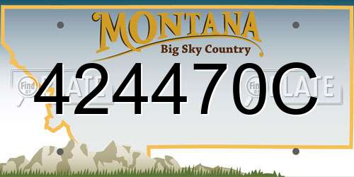 424470C Montana License Plate