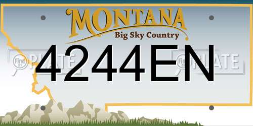 4244EN Montana License Plate