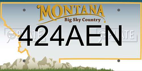 424AEN Montana License Plate