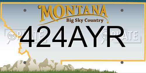 424AYR Montana License Plate