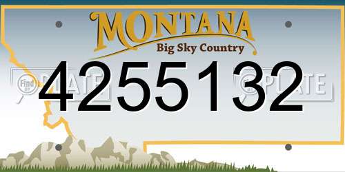 4255132 Montana License Plate