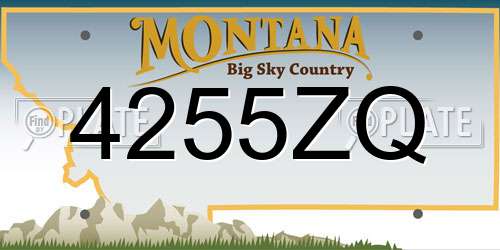 4255ZQ Montana License Plate