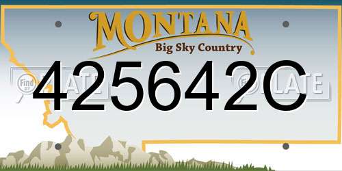 425642C Montana License Plate