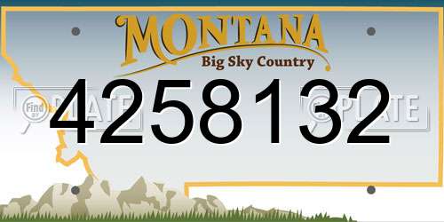 4258132 Montana License Plate