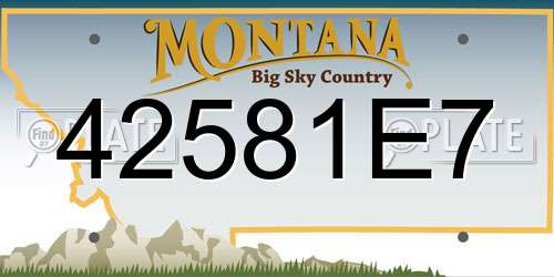 42581E7 Montana License Plate