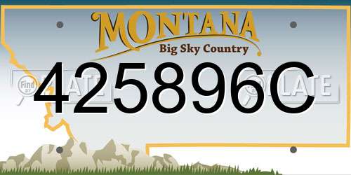 425896C Montana License Plate