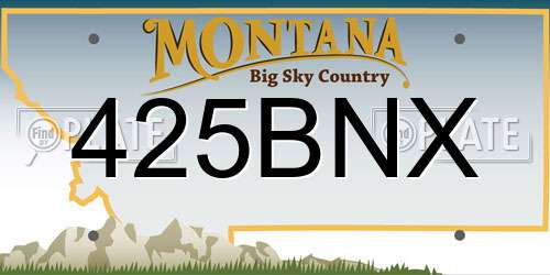 425BNX Montana License Plate