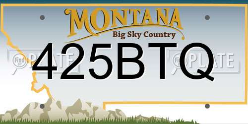 425BTQ Montana License Plate