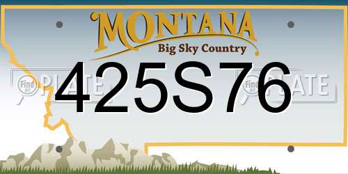 425S76 Montana License Plate