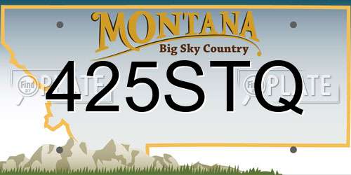 425STQ Montana License Plate