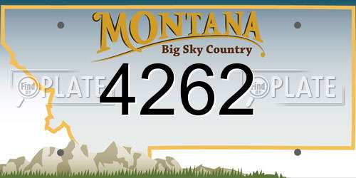 4262 Montana License Plate