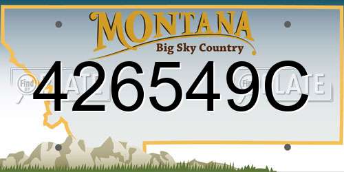 426549C Montana License Plate