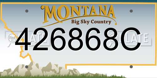 426868C Montana License Plate