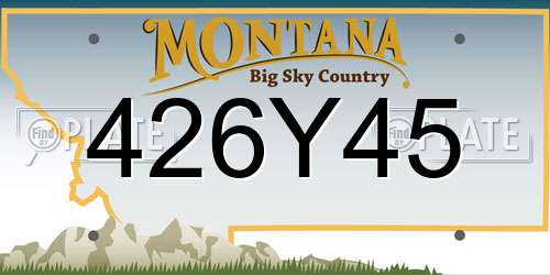 426Y45 Montana License Plate
