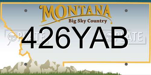426YAB Montana License Plate