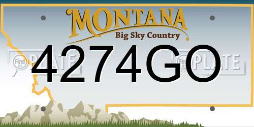 4274GO Montana License Plate