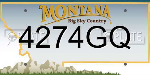 4274GQ Montana License Plate