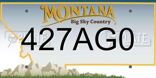 427AG0 Montana License Plate