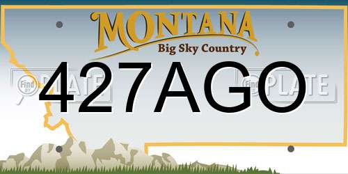 427AGO Montana License Plate