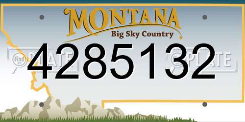4285132 Montana License Plate