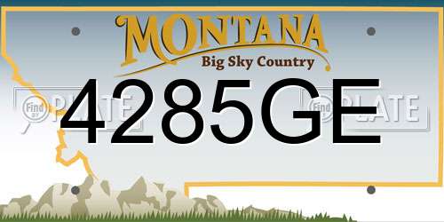 4285GE Montana License Plate