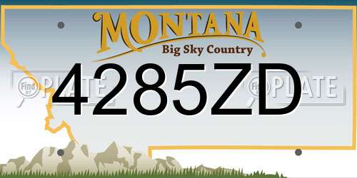 4285ZD Montana License Plate