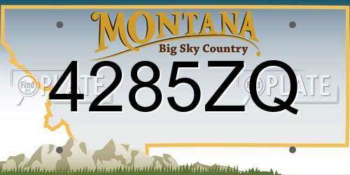 4285ZQ Montana License Plate