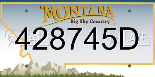 428745D Montana License Plate