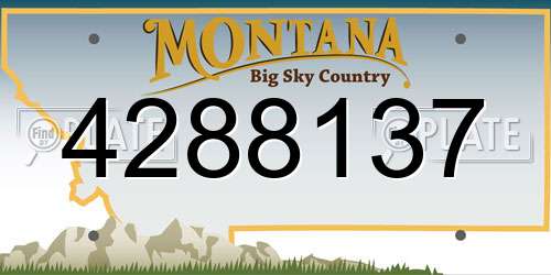 4288137 Montana License Plate
