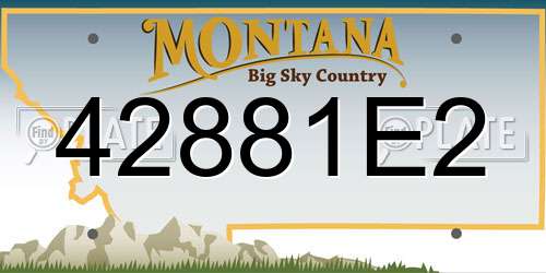 42881E2 Montana License Plate