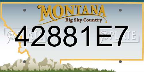 42881E7 Montana License Plate