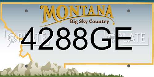 4288GE Montana License Plate