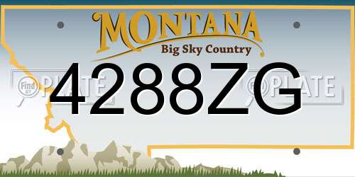 4288ZG Montana License Plate