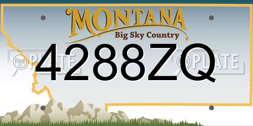 4288ZQ Montana License Plate