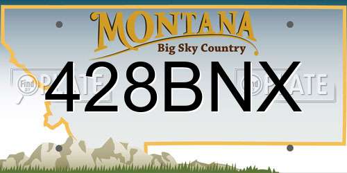 428BNX Montana License Plate