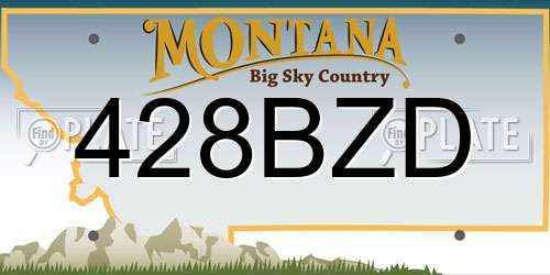 428BZD Montana License Plate