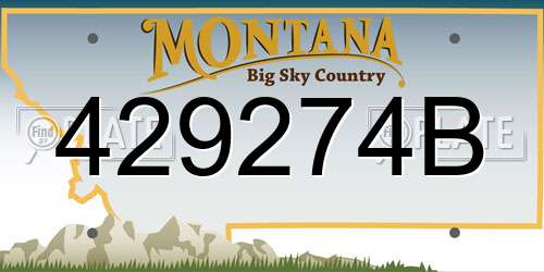 429274B Montana License Plate