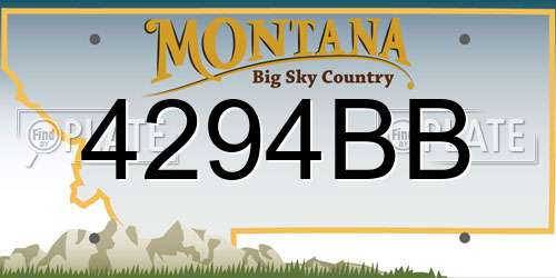 4294BB Montana License Plate