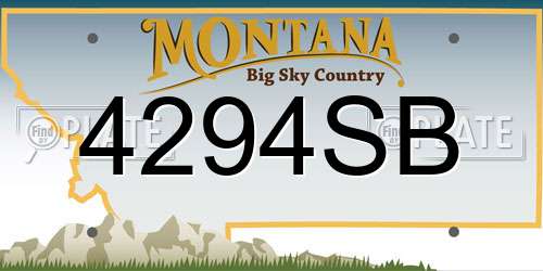 4294SB Montana License Plate