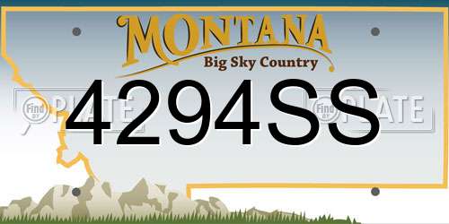 4294SS Montana License Plate