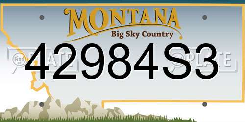 42984S3 Montana License Plate