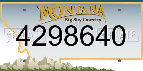 4298640 Montana License Plate
